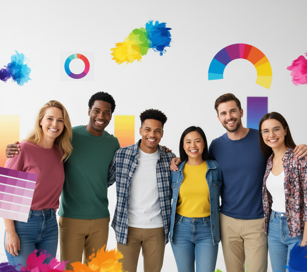 best free color analysis quiz showing diverse people and colors
