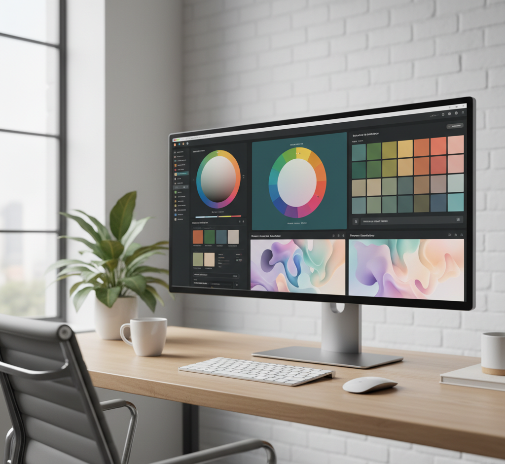 color palette generators showing modern color swatches and combinations