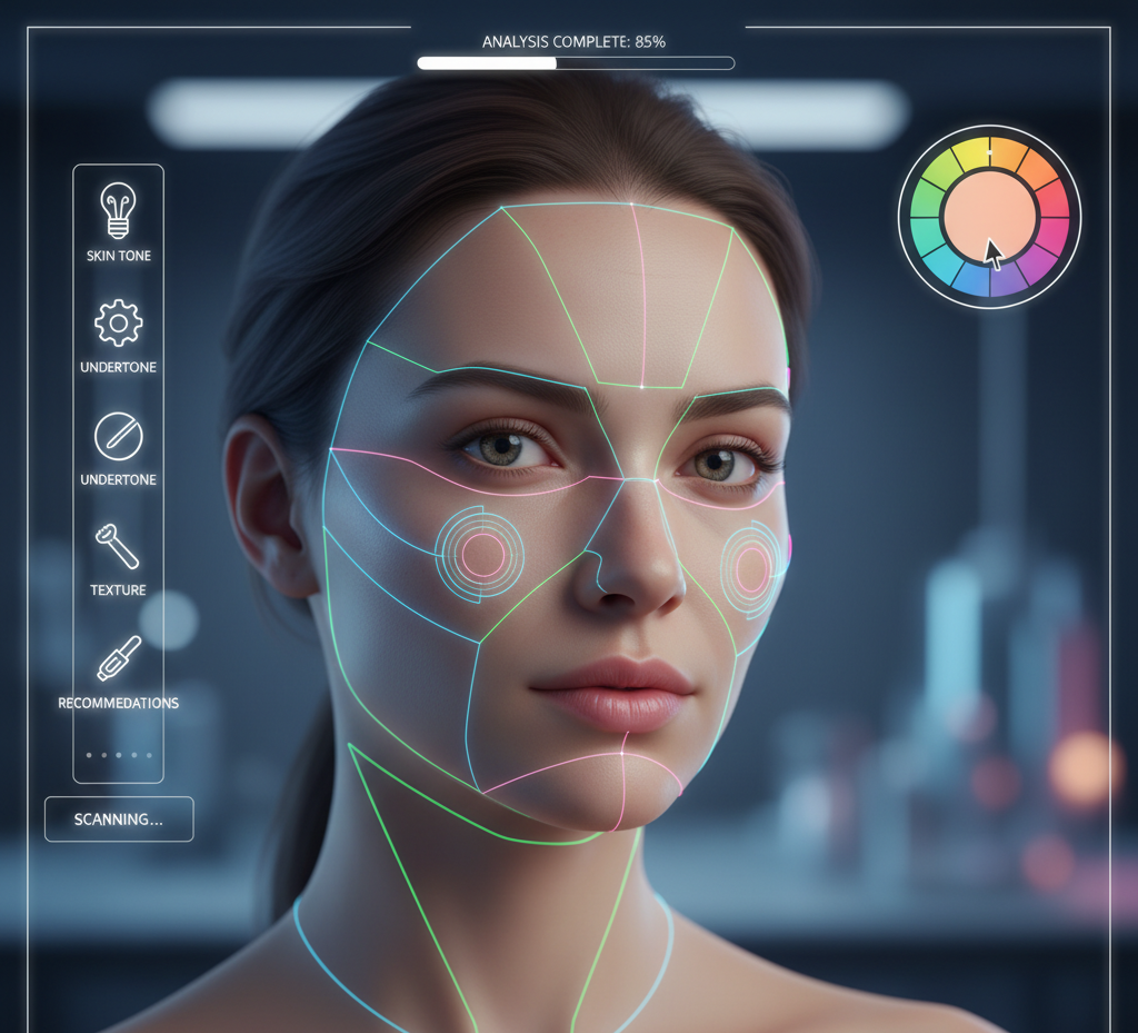 live face scan color analysis using real time detection