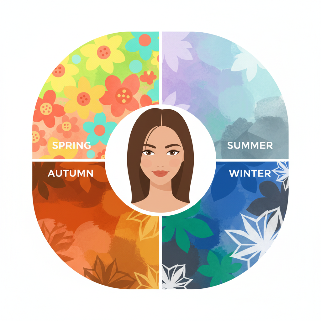 seasonal color analysis quiz showing spring summer autumn winter palettes